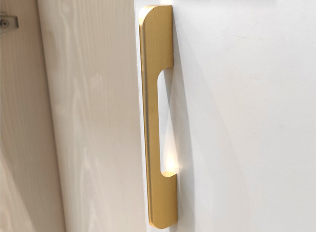 brushed aluminum drawer pull for office cabinet