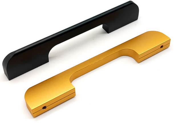 Black Anodized Aluminum Furniture Handle - Industrial Design for Office Cabinets