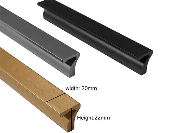 Polished Aluminum Cabinet Handle - High-Grade Alloy with Mirror-Like Shine