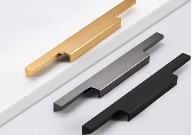 black kitchen cabinets with gold handles