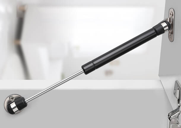 Silver Metal Gas Spring Hinge - 15kg Weight Capacity - Soft Closing Mechanism for Kitchen Cupboards