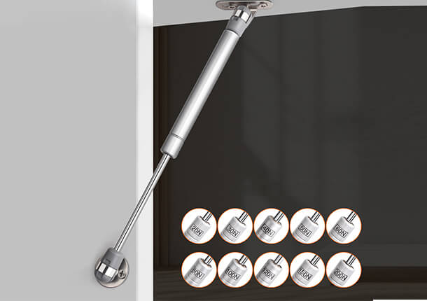 Chrome Plated Gas Spring Support Rod - 10kg Load Capacity for Cabinet Doors - Smooth Lifting Mechanism